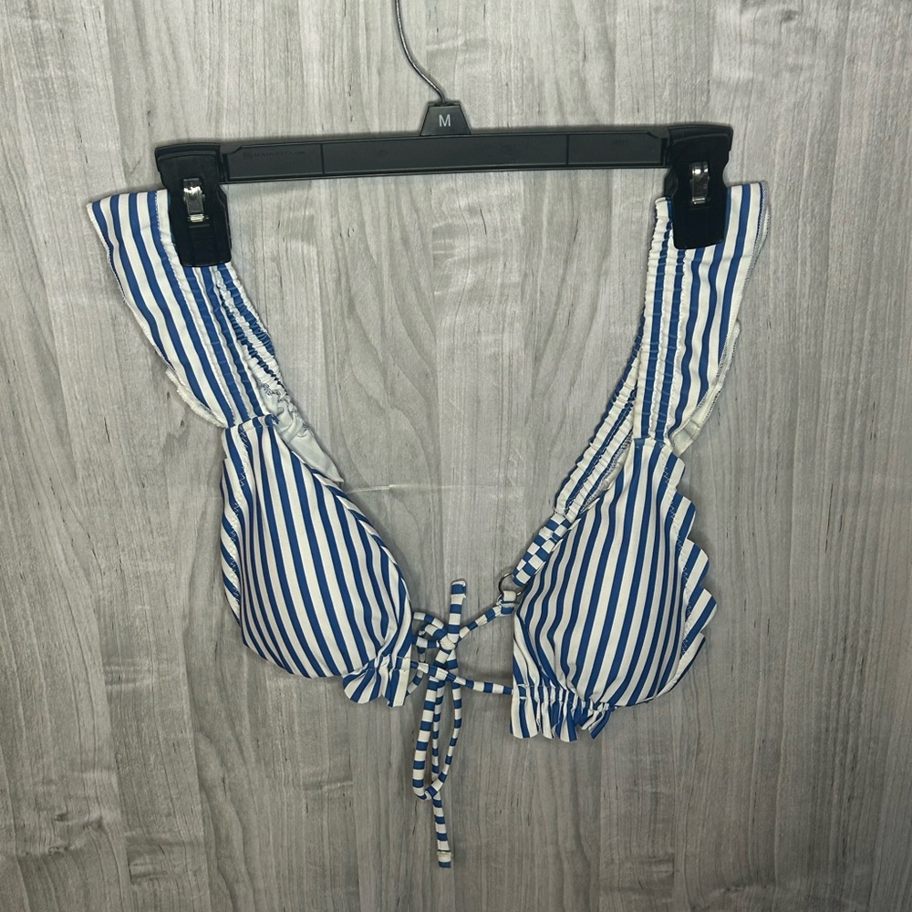Blue & White Bikini Top